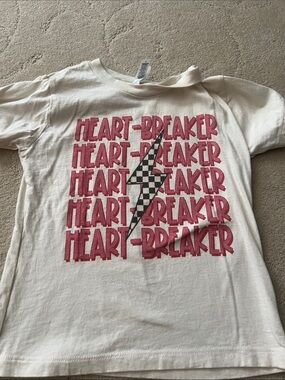 Kids "Heart-Breaker" Graphic Tee in Pink and Black